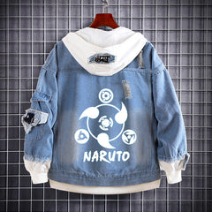 Trendy Kakashi Anime Denim Hooded Jacket