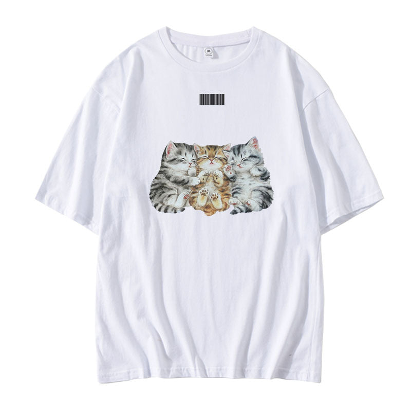 Winter Karina Cartoon Loose Short-sleeved T-shirt