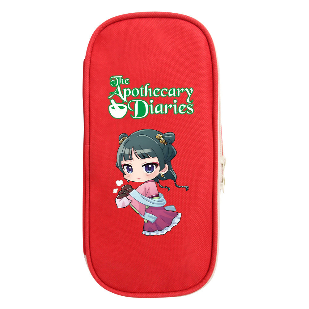 Red and Black Anime Zipper Pencil Case