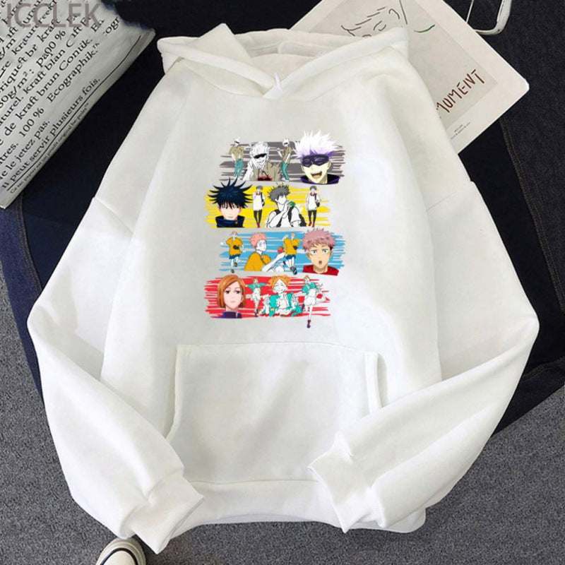 Trendy Anime Pattern Printed Casual Hoodie