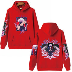 Unisex Anime Gojo Print Loose Hoodie