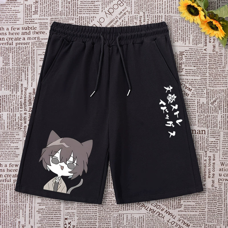 Casual Anime Logo Loose Shorts