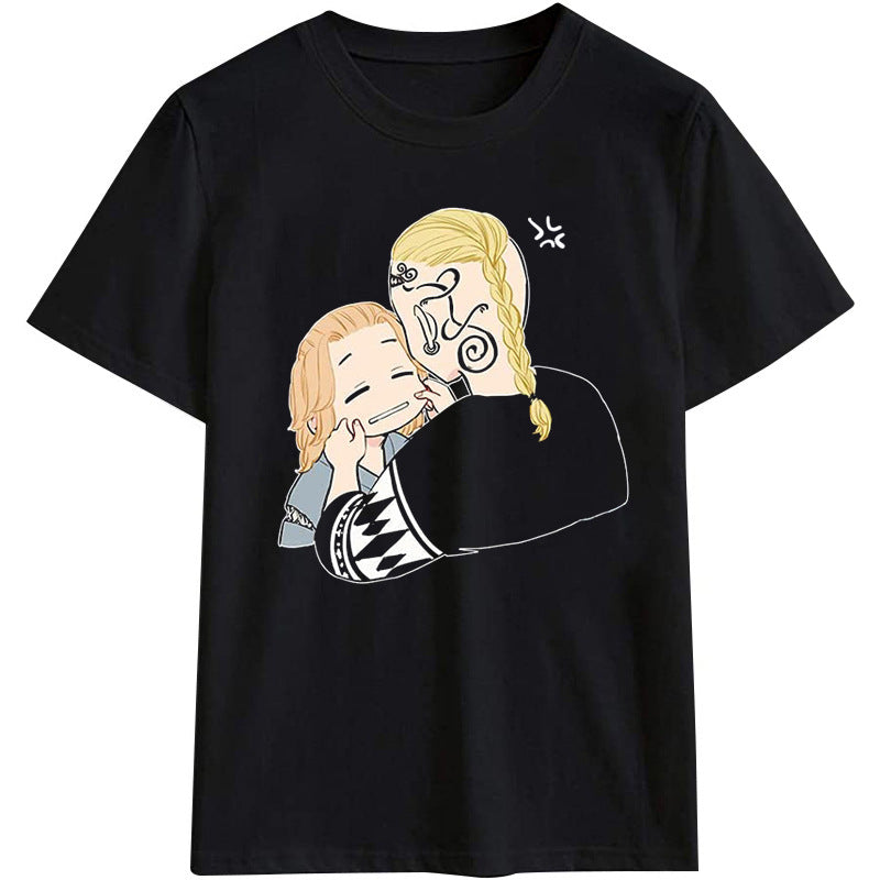 Unisex Tokyo Anime Pattern Loose T-shirt