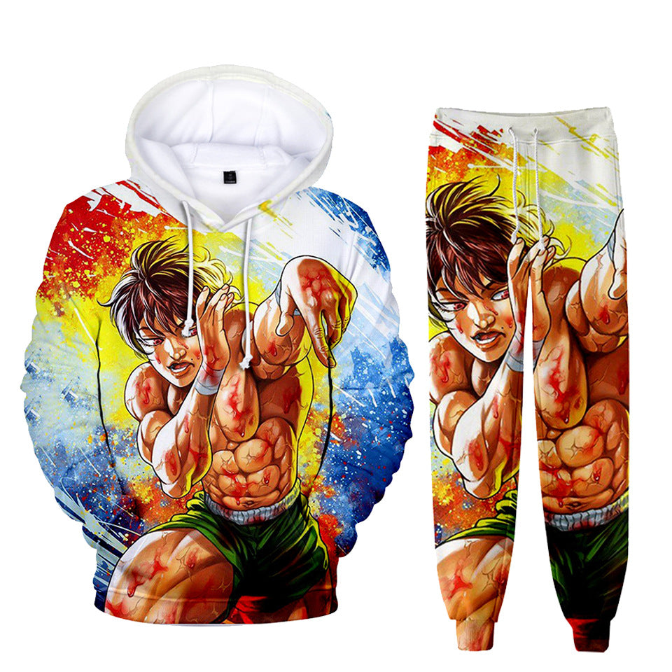 Unisex Anime Digital Print Hoodie Pants Set