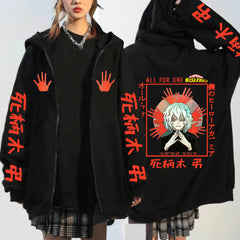 Unisex Anime Printed Zipper Casual Hoodie