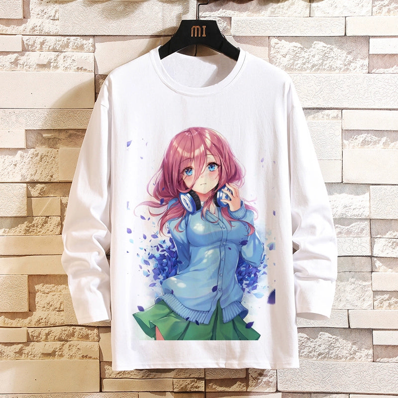 Women's Anime Print Long-sleeved T-shirt