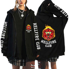 Unisex Trendy Hellfire Club Zipper Hoodie