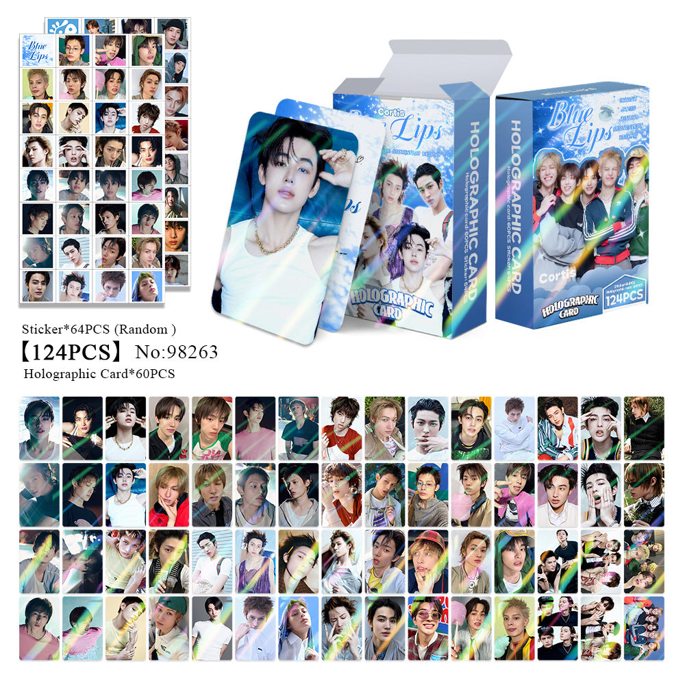 124PCS CORTIS "Blue Lips" Holographic Photocard Sticker