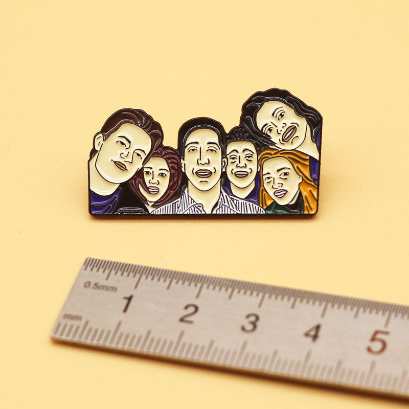 Friends Cartoon Brooch Badge