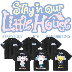 Cute STAY in Our Little House Print Washed Tee