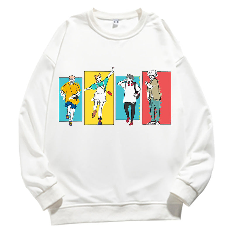 Unisex Casual Anime Crew Neck Long Sleeve Sweatshirt