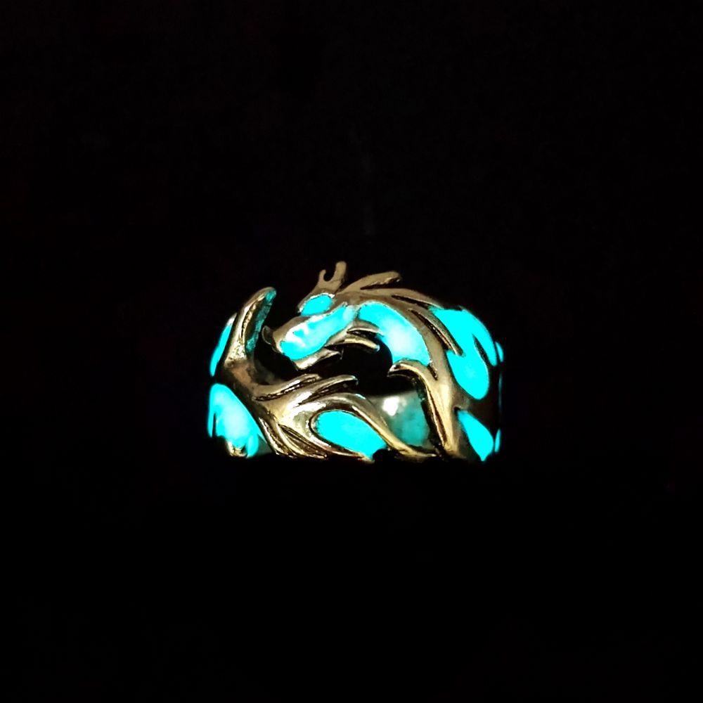 Creative Luminous Dragon Retro Men's Rings