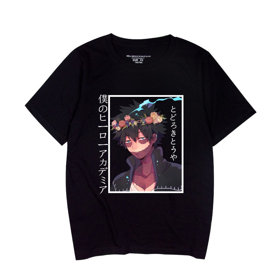 Unisex Anime Printed Casual Crew Neck T-shirt