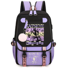 Katseye Print School Bag Backpack