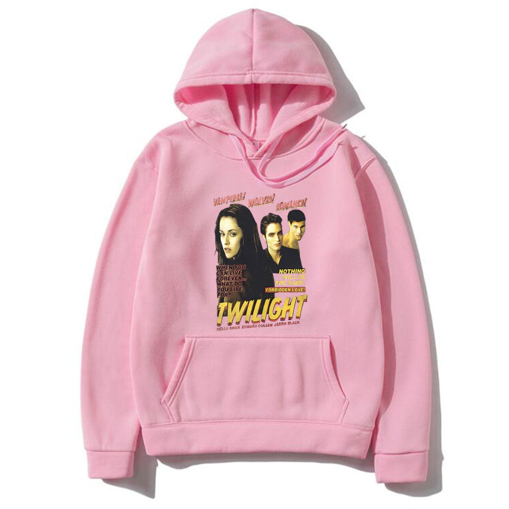 Retro Twilight Bella Edward Jacob Print Hoodie