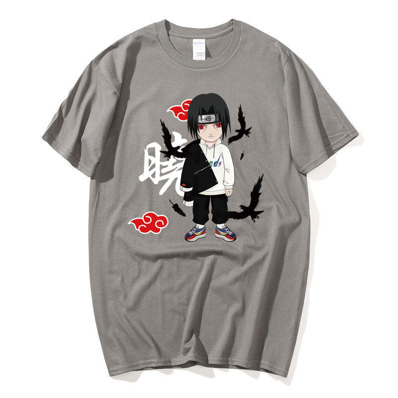 Unisex Uchiha Graphic Print Short Sleeve T-Shirt