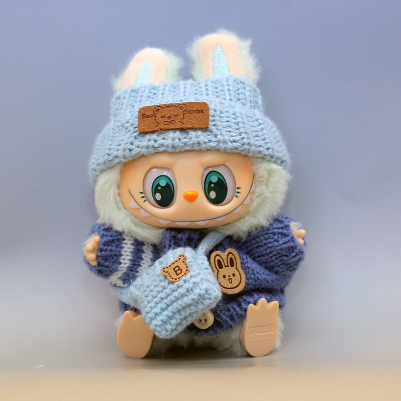 Knitted Sweater Hat Bag Doll Replacement Clothes Set