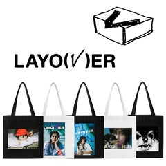 Kpop Pattern Canvas Zipper Tote Bag