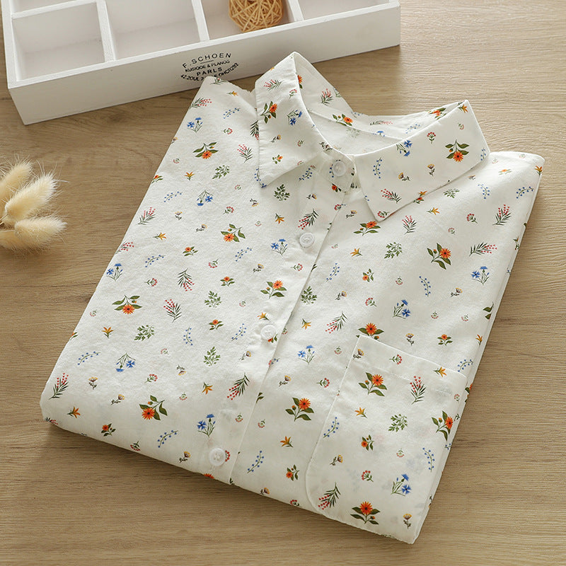 Women's Resort Style Floral Printed Lapel Shirt