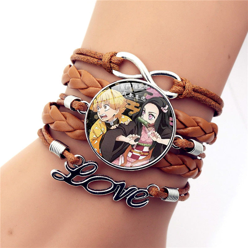 Casual Anime Brown Braided Rope Bracelet