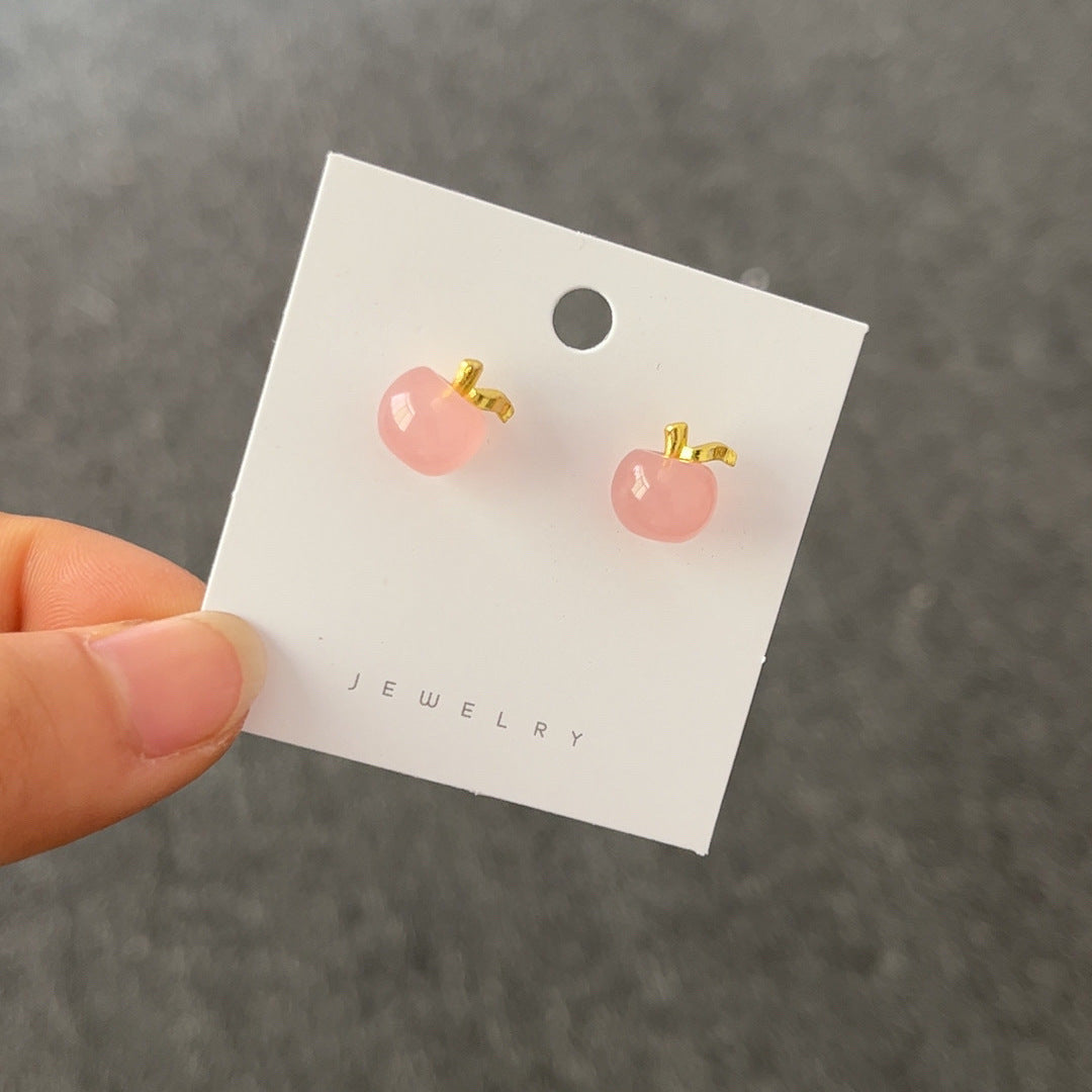 Cherry Apple Stud Earrings