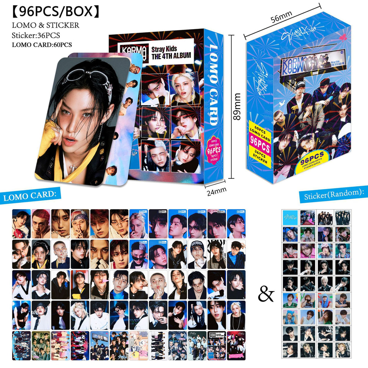 SKZ Karma Photocard 60pcs Stickers