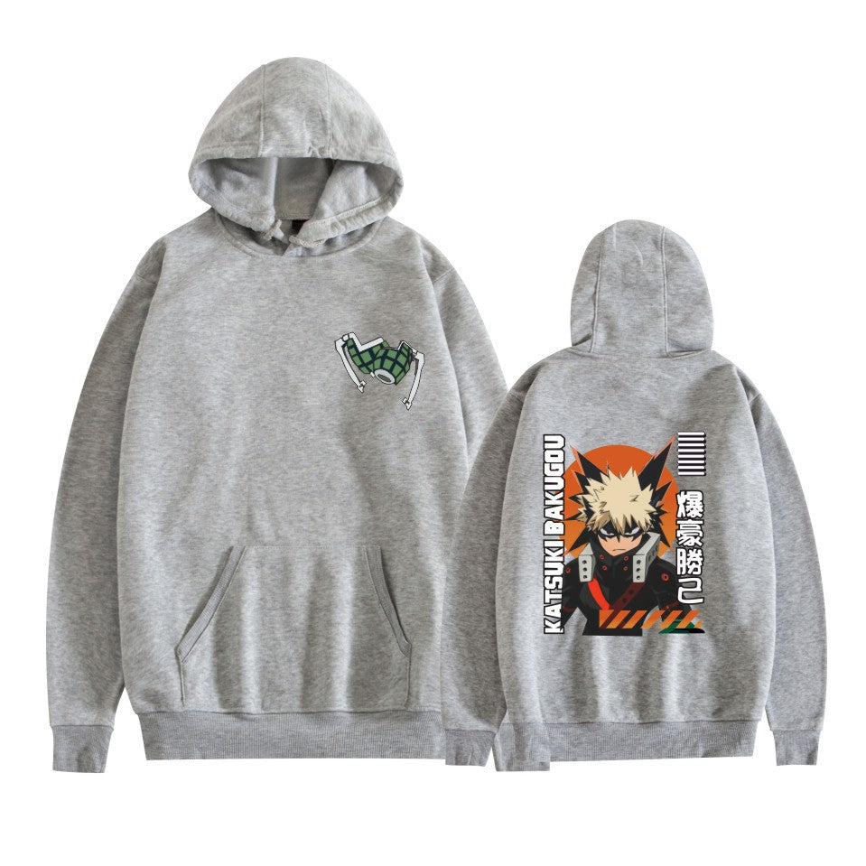 Unisex Anime Bakugo Printed Casual Hoodie