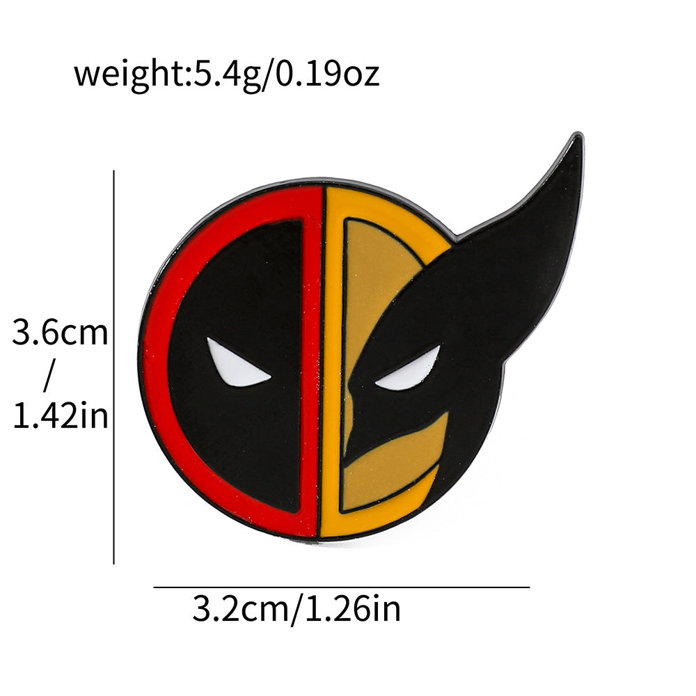 Deadpool and Wolverine Alloy Metal Badge Brooch