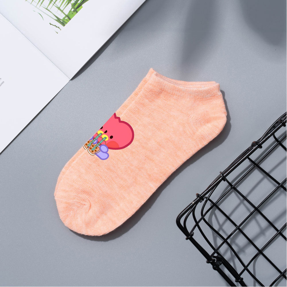 Cute Bts Multi-color Short Boat Socks