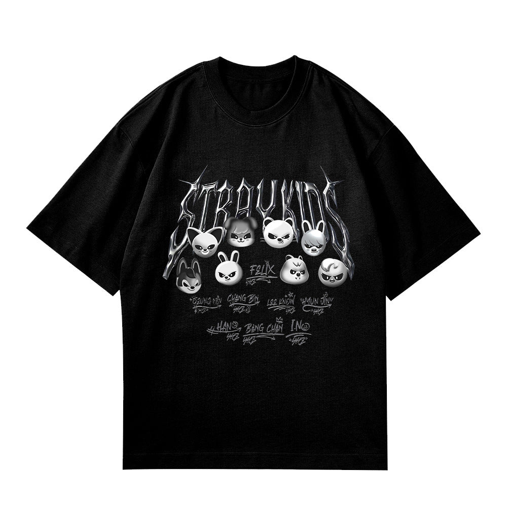 KPOP Album Logo Black and White T-shirt