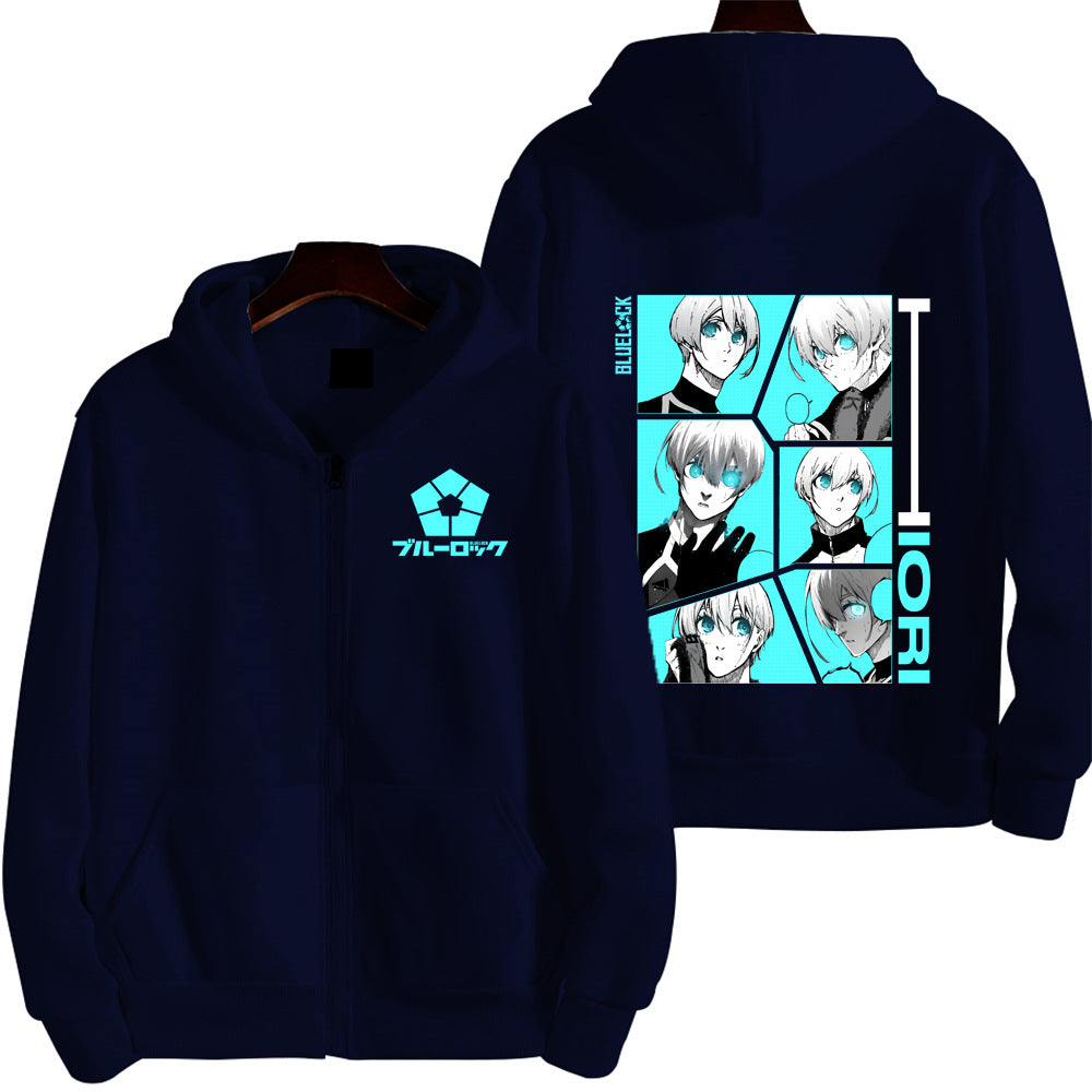 Unisex Anime Printed Zip Up Hoodie