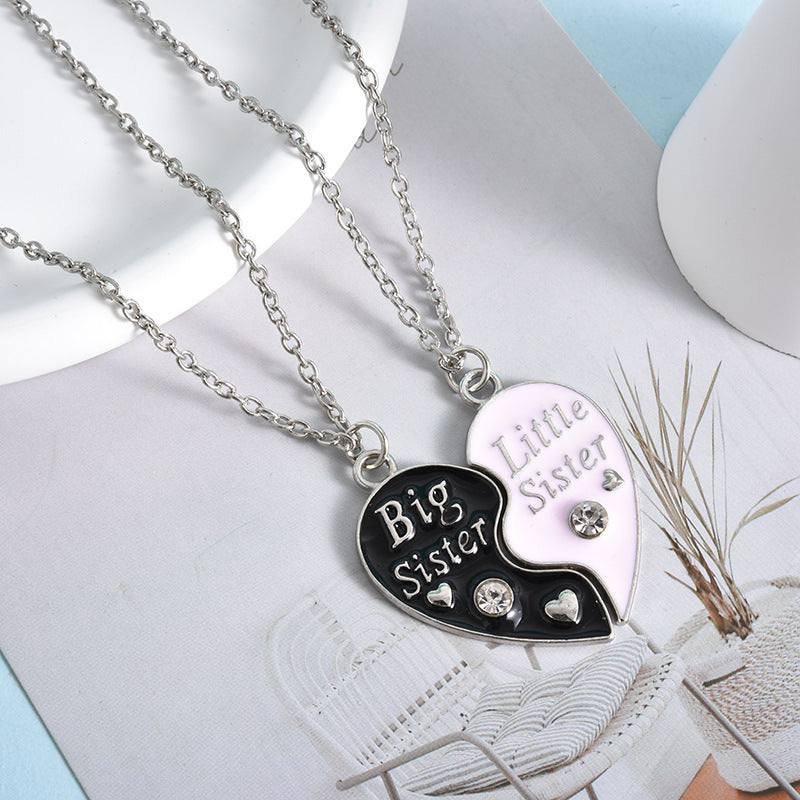BEST FRIENDS Heart-shaped Pendant Necklace
