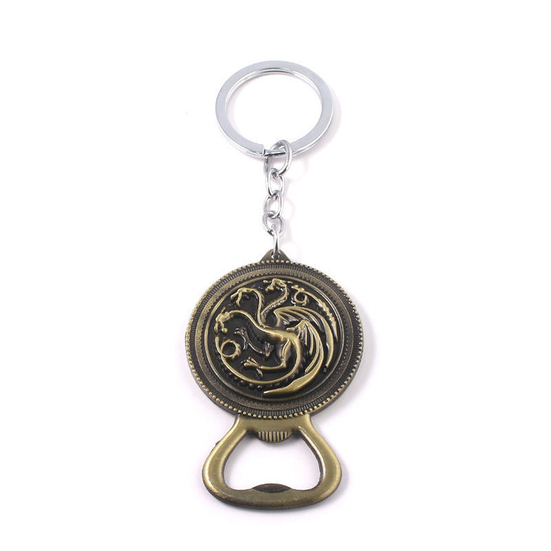 Dragon Wolf Bottle Opener Keychain Pendant