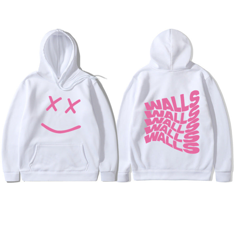 Unisex Casual Walls Print Loose Hoodie