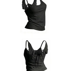 Angel Wing Back Tie-Up Tank Top