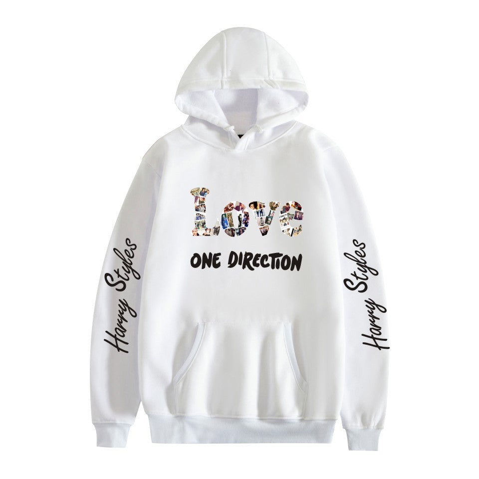 Women's LOVE Harry Print Casual Pullover Hoodie