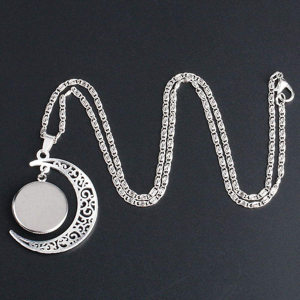 Chic Anime Moon Gem Pendant Necklace