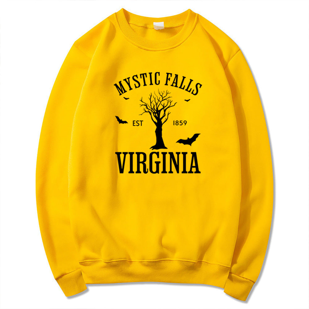Mystic Falls Virginia Letter Print Sweatshirt