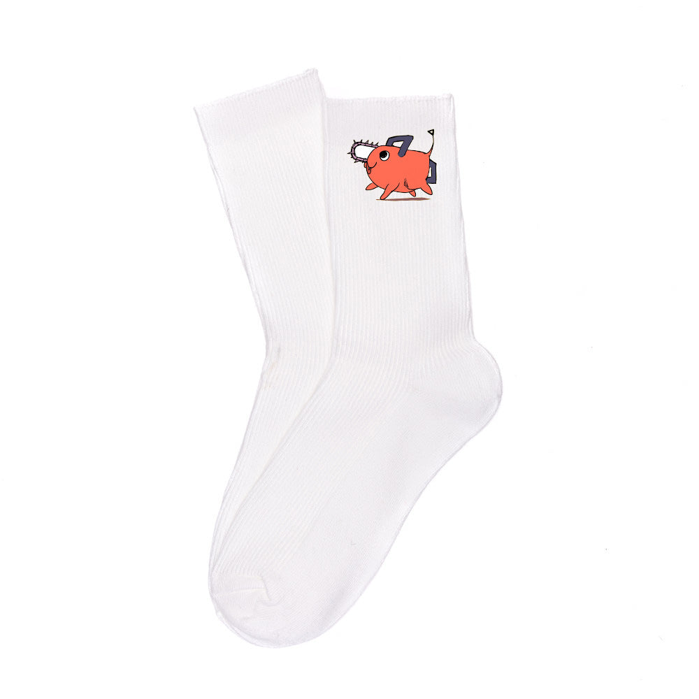 Pochita Breathable Printed Cotton Socks