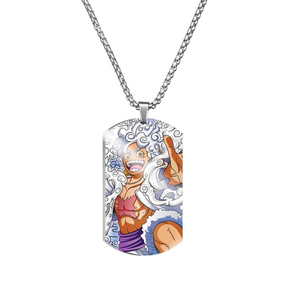 Luffy Wanted Printed Dog Tag Necklace