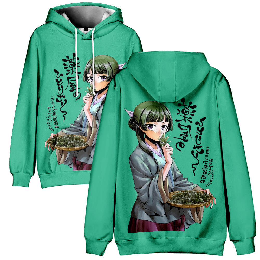 Girl's Anime 3d Printed Drawstring Hoodie