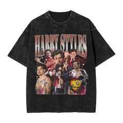 Vintage HS Pattern Cotton Washed T-Shirt