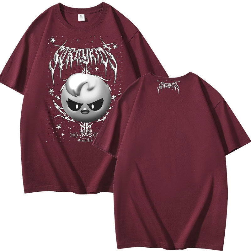 Evil Bbokari Print Cotton Short-sleeved T-shirt