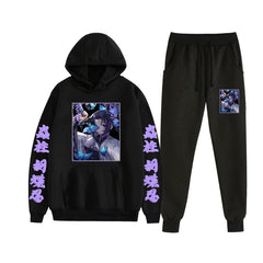 Casual Anime Graphic Print Hoodie Loose Pants