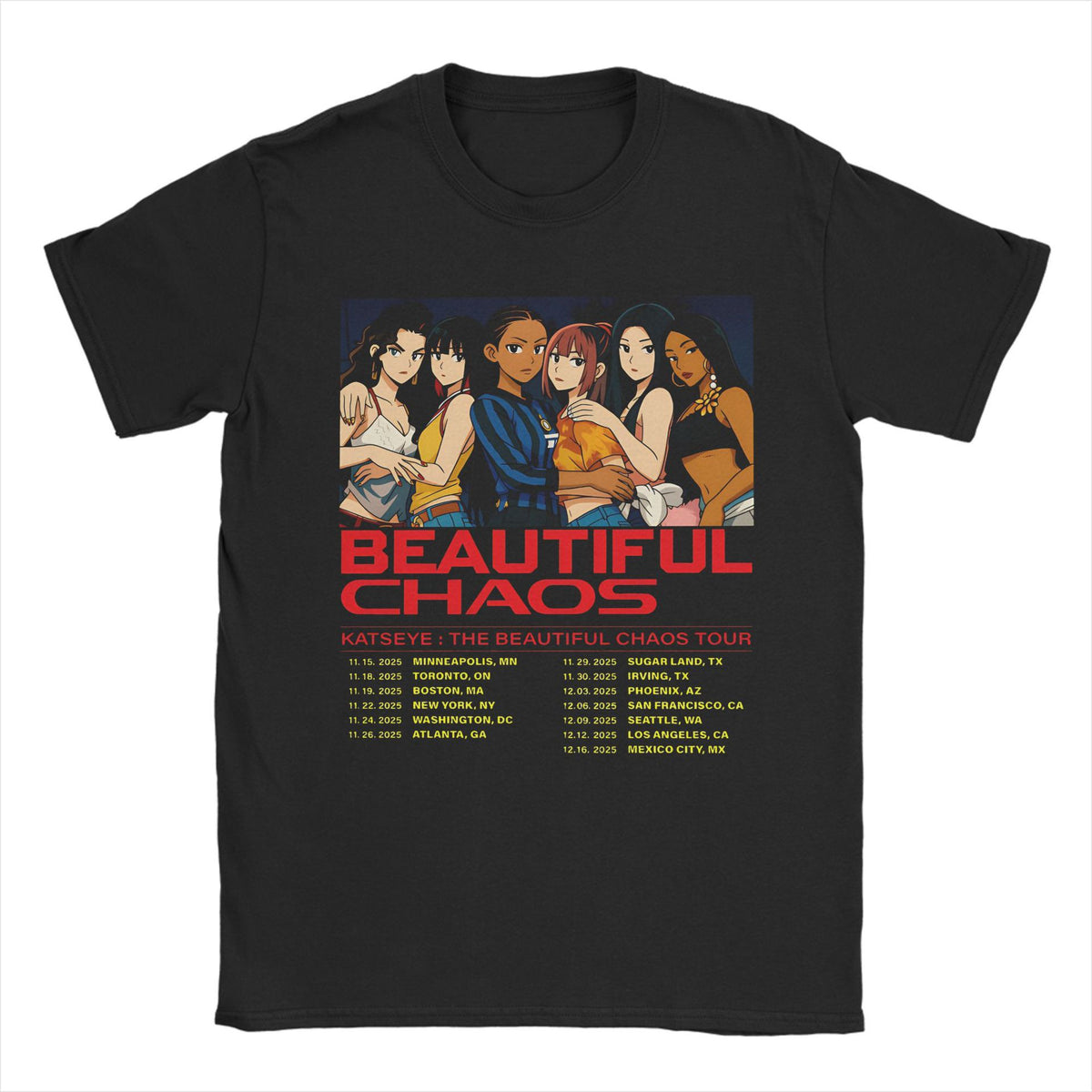 Kpop Beautiful Chaos Graphic Print Cotton T-shirt