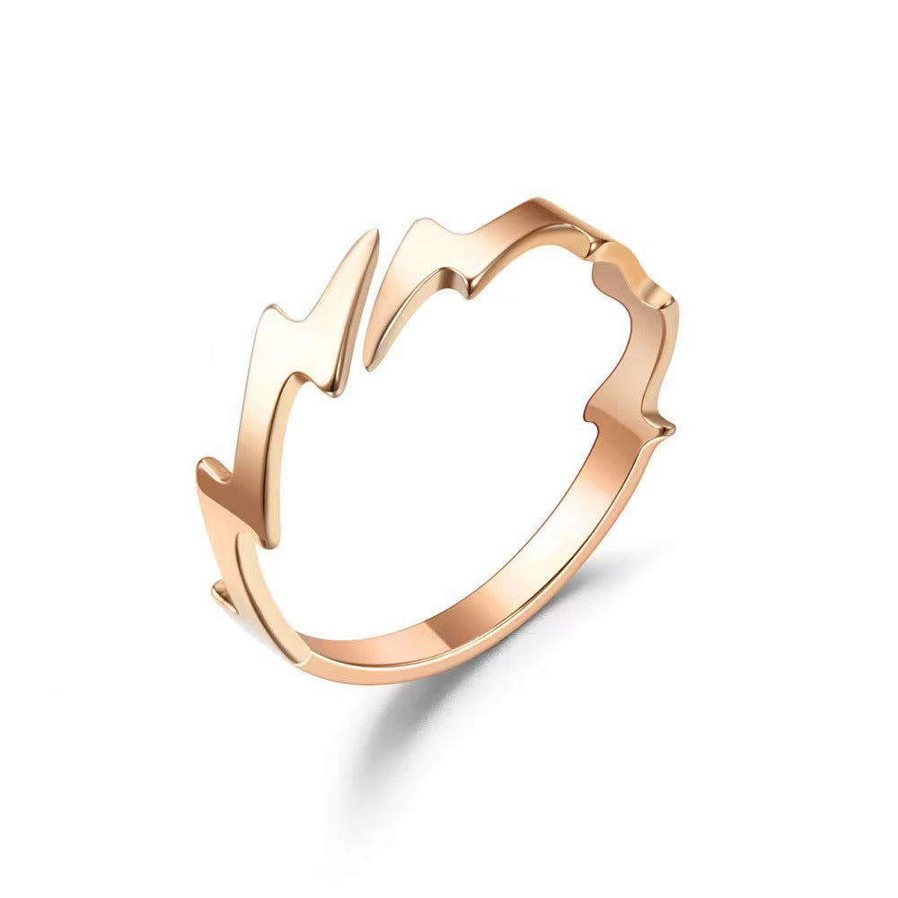 Chic Alloy Cutting Flash Open Ring