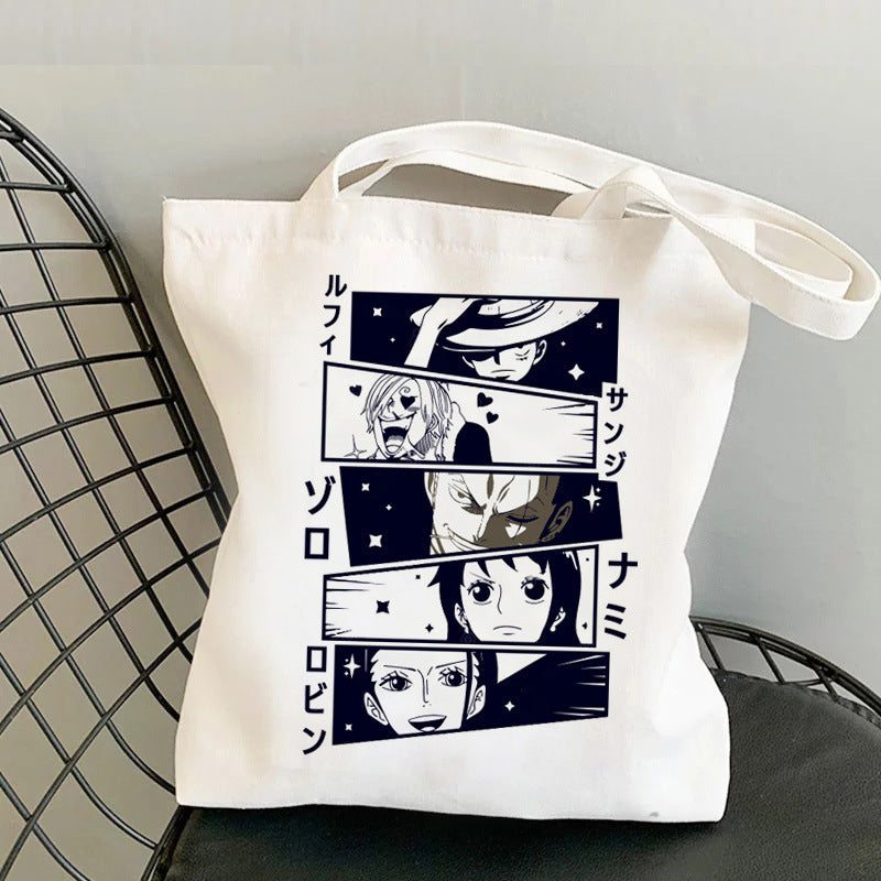 Wanted Luffy Printed Canvas Shoulder Bag