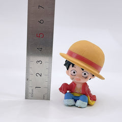 4 Seated Anime Luffy Zoro Doll Figures