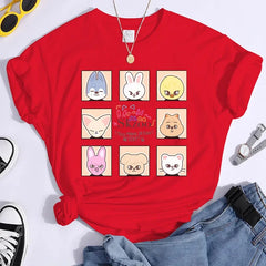 Women's SKZ Printed Short Sleeve T-Shirt Top