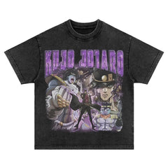 Unisex Vintage Anime JoJo Washed T-Shirt